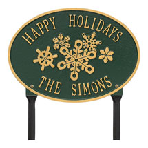 Alternate image for Personalized Oval Snowflake Lawn Plaque