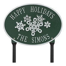 Alternate Image 3 for Personalized Oval Snowflake Lawn Plaque