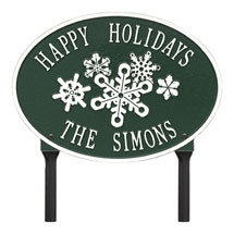Alternate Image 2 for Personalized Oval Snowflake Lawn Plaque