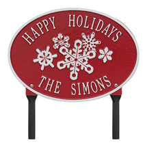 Alternate Image 6 for Personalized Oval Snowflake Lawn Plaque