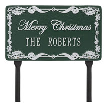 Alternate Image 2 for Personalized 'Merry Christmas' Lawn Plaque