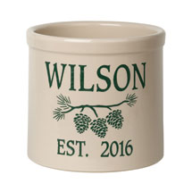 Alternate Image 1 for Personalized Pine Cone Crock
