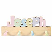 Alternate image for Personalized Children's Wooden Coat Rack - 1-6 Letters