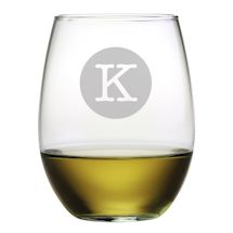 Alternate Image 2 for Personalized Initial Stemless Wine Glasses - Set of 4