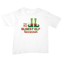 Alternate image for Personalized 'Oldest Elf' Shirt