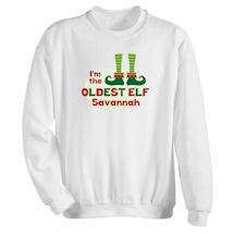 Alternate image Personalized "Oldest Elf" Shirt