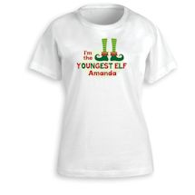 Alternate image for Personalized 'Youngest Elf' Shirt