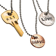 Alternate image for Personalized Hand-Stamped Key Necklace