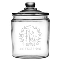 Alternate Image 1 for Personalized 'Our Nest' Glass Cookie Jar