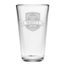 Alternate Image 1 for Personalized Hands Off Single Pint Glass