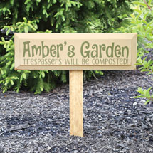 Alternate image Personalized Garden Trespassers Sign with Stake