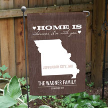 Alternate image for Personalized Home State Garden Flag with Flag Pole