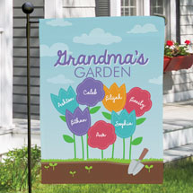 Alternate image Personalized Favorite Flowers Garden Flag with Flag Pole