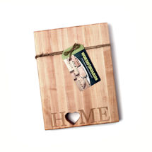 Product Image for Words with Boards Maple Hardwood Cutting Board - 'Home' with Hand-Cut Heart Accent