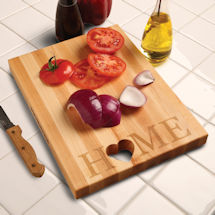 Alternate Image 2 for Words with Boards Maple Hardwood Cutting Board - 'Home' with Hand-Cut Heart Accent