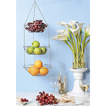 Alternate Image 3 for 3-Tier Chrome Hanging Fruit Basket