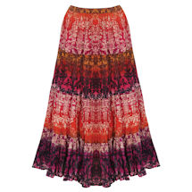 Alternate image Women's Peasant Skirt - Tiered Broomstick Maxi in Rusty Reds