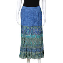 Alternate image Women's Peasant Skirt -Broomstick Maxi in Blues and Green