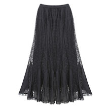 Alternate image Women's Black Lace Gored Skirt - Fully Lined