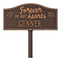 Alternate Image 2 for Personalized 'Forever in Our Hearts' Pet Memorial Yard Plaque