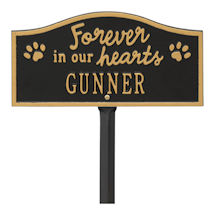 Alternate Image 3 for Personalized 'Forever in Our Hearts' Pet Memorial Yard Plaque