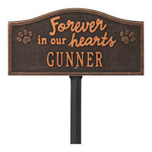 Alternate Image 7 for Personalized 'Forever in Our Hearts' Pet Memorial Yard Plaque