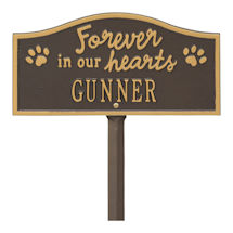 Alternate image for Personalized 'Forever in Our Hearts' Pet Memorial Yard Plaque
