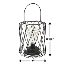 Alternate image for Circleware Round Basket Lantern with LED Bulb