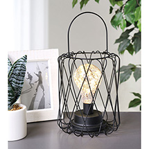 Alternate image Circleware Round Basket Lantern with LED Bulb