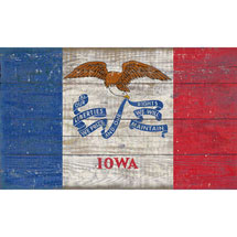 Alternate image for Wooden State Flag Sign Printed on Slatted Wood - All 50 States