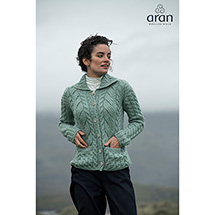 Alternate Image 4 for Ladies Aran Button Cable Knit Cardigan