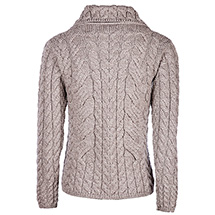 Alternate Image 3 for Ladies Aran Button Cable Knit Cardigan