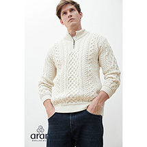 Alternate Image 3 for Men’s Aran Half Zip Sweater
