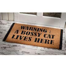 Alternate image Warning: A Bossy Cat Lives Here Doormat