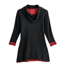 Alternate Image 1 for Reversible Cowl-Neck Crossover Tunic