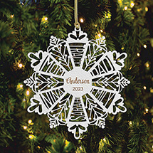Alternate image for Personalized Multiple Names Snowflake Ornament