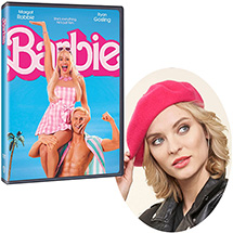 Barbie Movie DVD and Bright Pink Beret Set