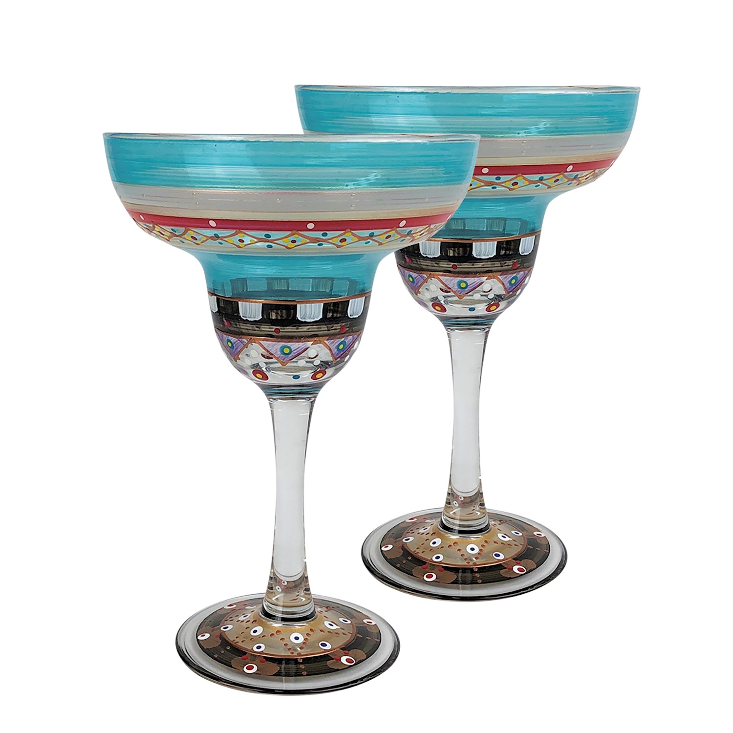 Golden Hill Studio Hand Painted Martini Glasses Patriotic Collection Unique Glassware by USA Artists 4th of July Décor Set of 2 