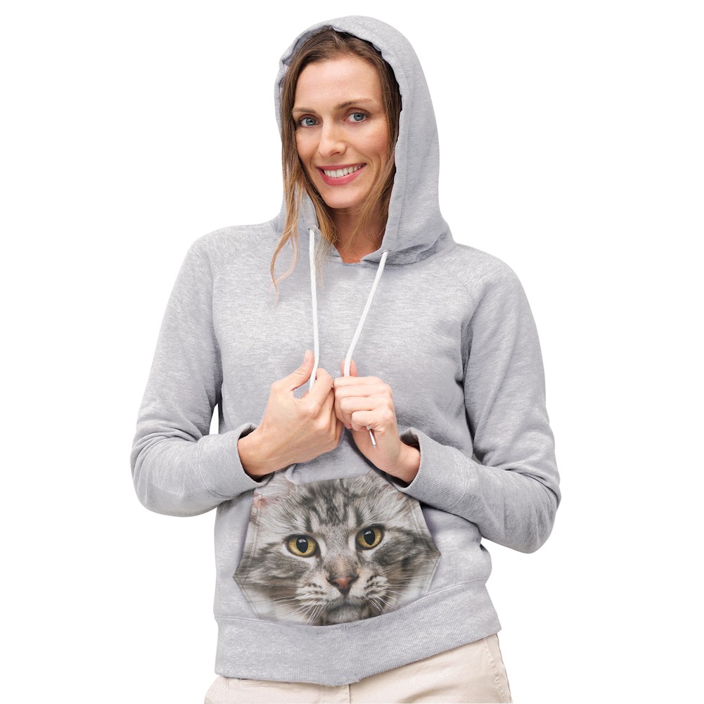 Cat Face Sublimated Pocket Hoodie | Signals | CT7259