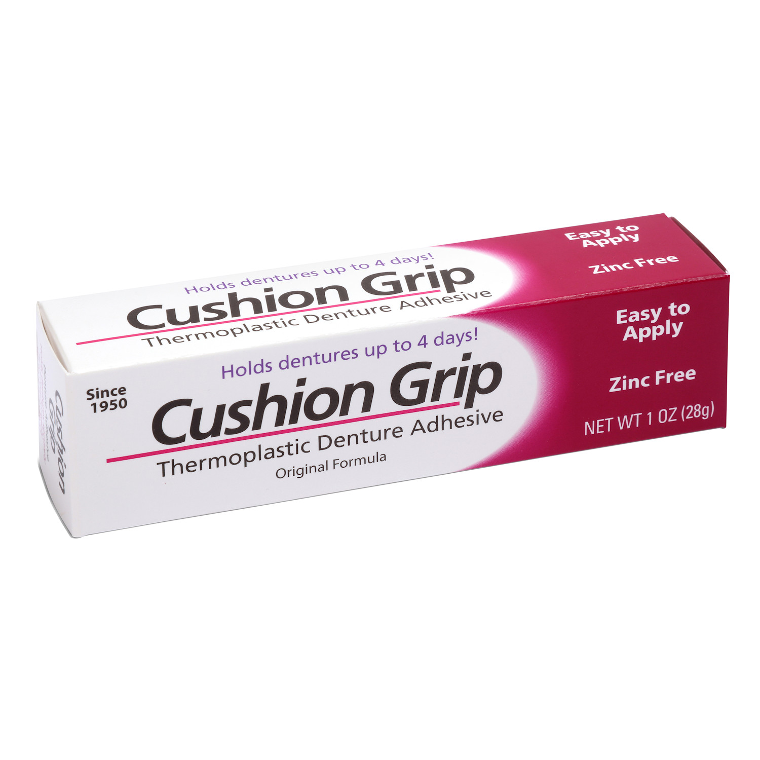Cushion Grip Denture Adhesive - Long Lasting up to 4 Days, Waterproof