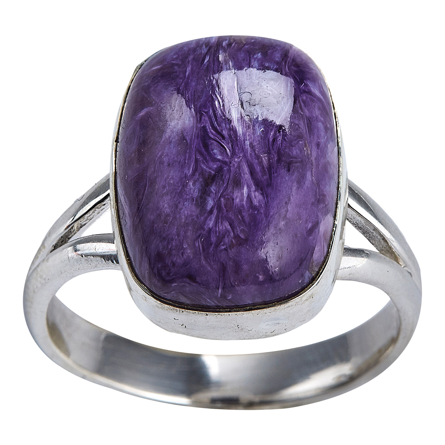 Charoite Ring Framed in Sterling Silver | Signals