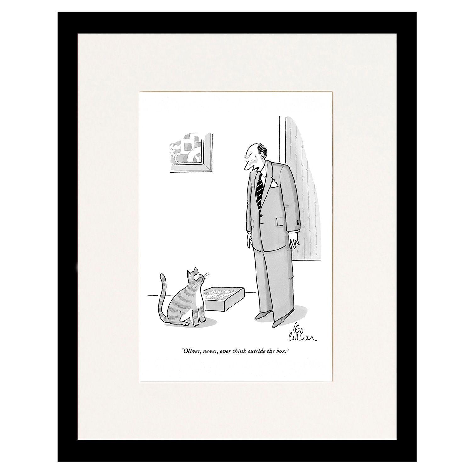 Personalized New Yorker Cartoon Print–Never, Ever Think Outside the Box ...