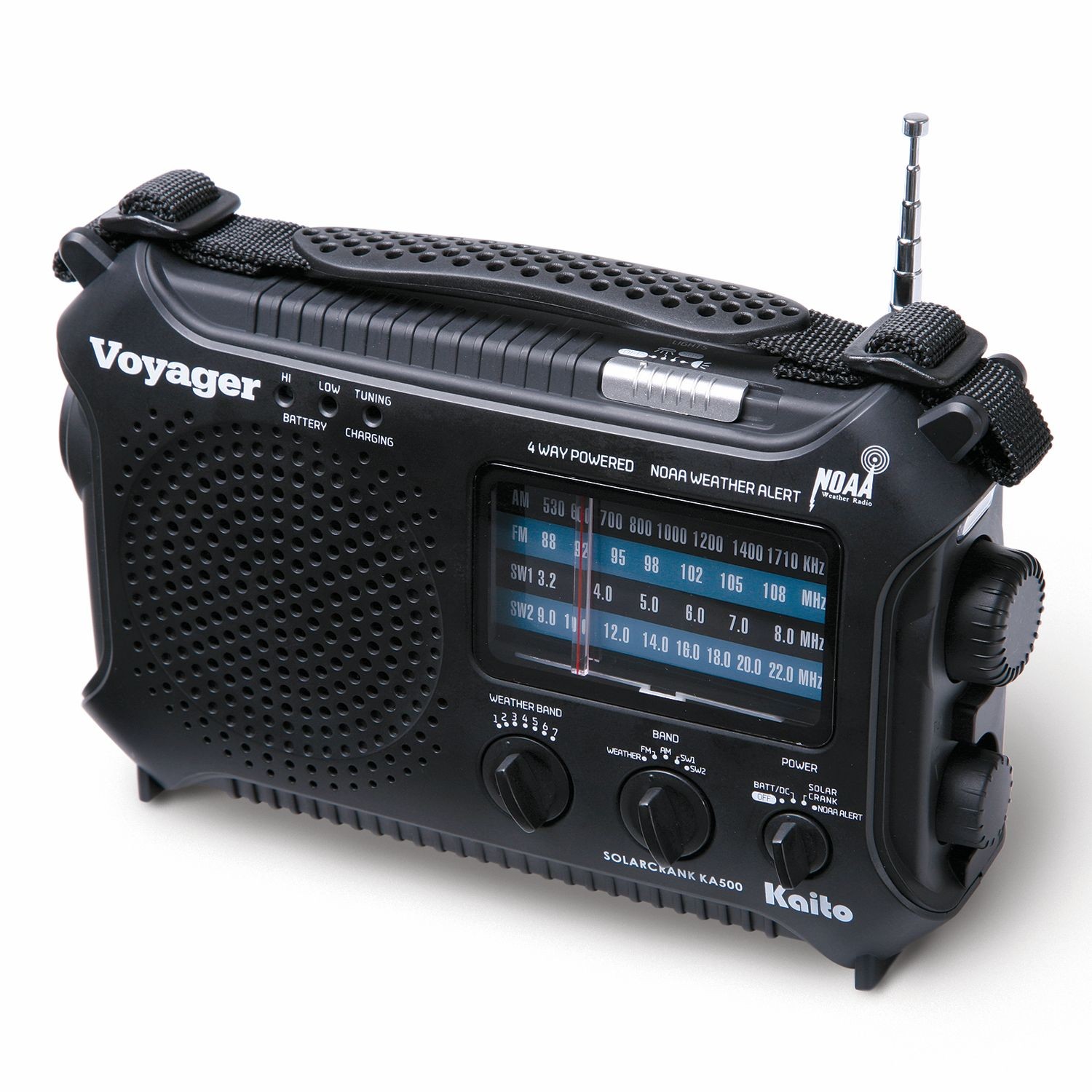 4-Way Powered Emergency Weather Alert Radio With Cell Phone Charger - Black  | 17 Reviews  Stars | Signals | HG9642
