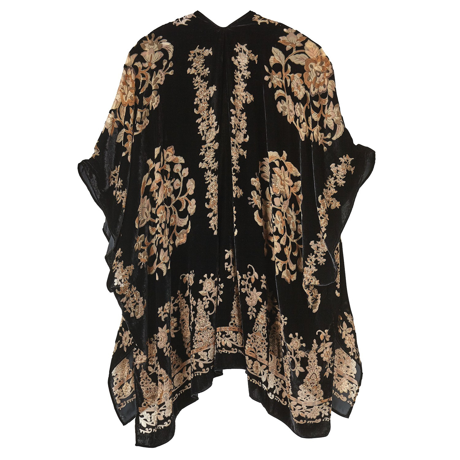 Black/Gold Burnout Velvet Kimono | Signals