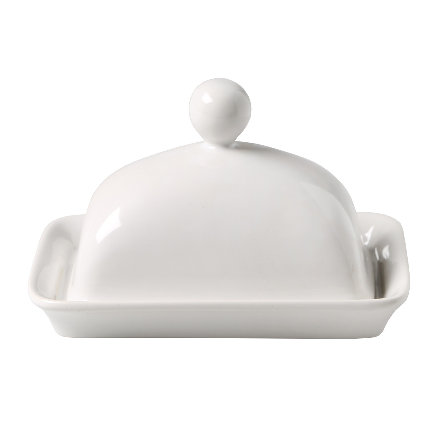 Home Essentials Covered Butter Dish - White Porcelain Butter Server